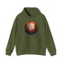 Halloween Harvest Moon - Graphic Hooded Sweatshirt Military Green